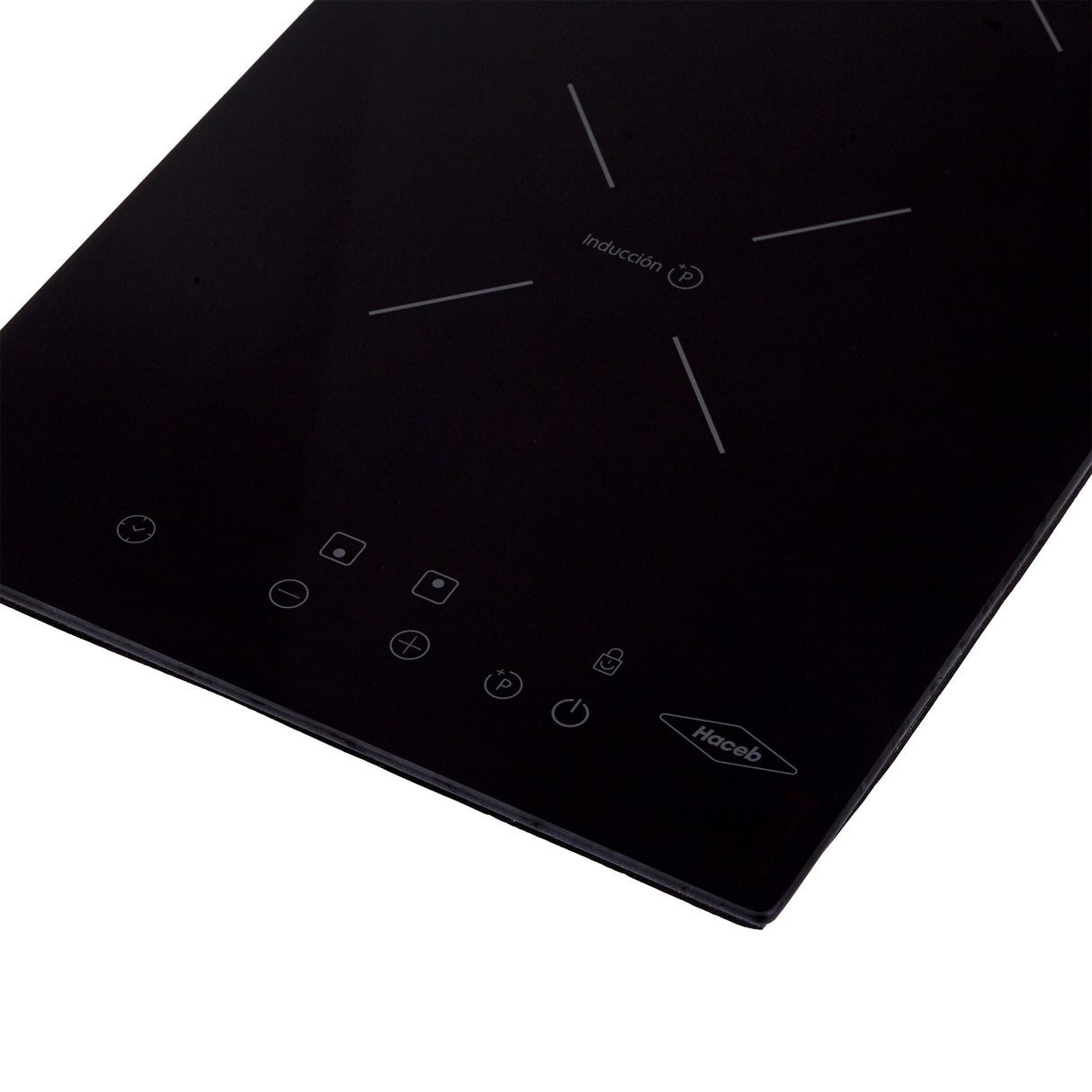 Estufa de Inducción para Empotrar Haceb Negro 29x52cm 220 Voltios para Electrico con Dos Quemadores y con Pantalla Digital