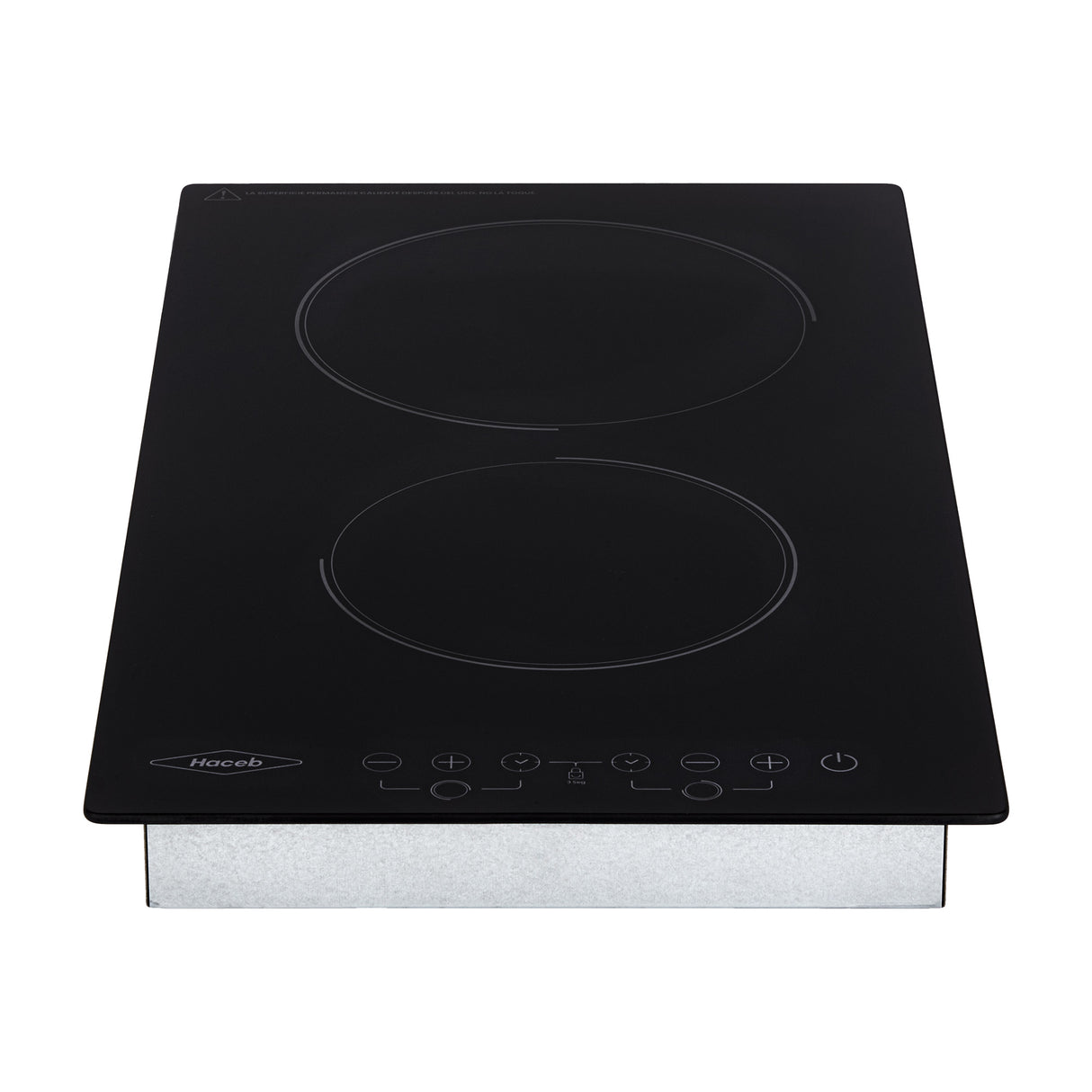 Estufa de Vitrocerámica para Empotrar Haceb Negro 29x52cm 220 Voltios para Electrico con Dos Quemadores y con Pantalla Digital
