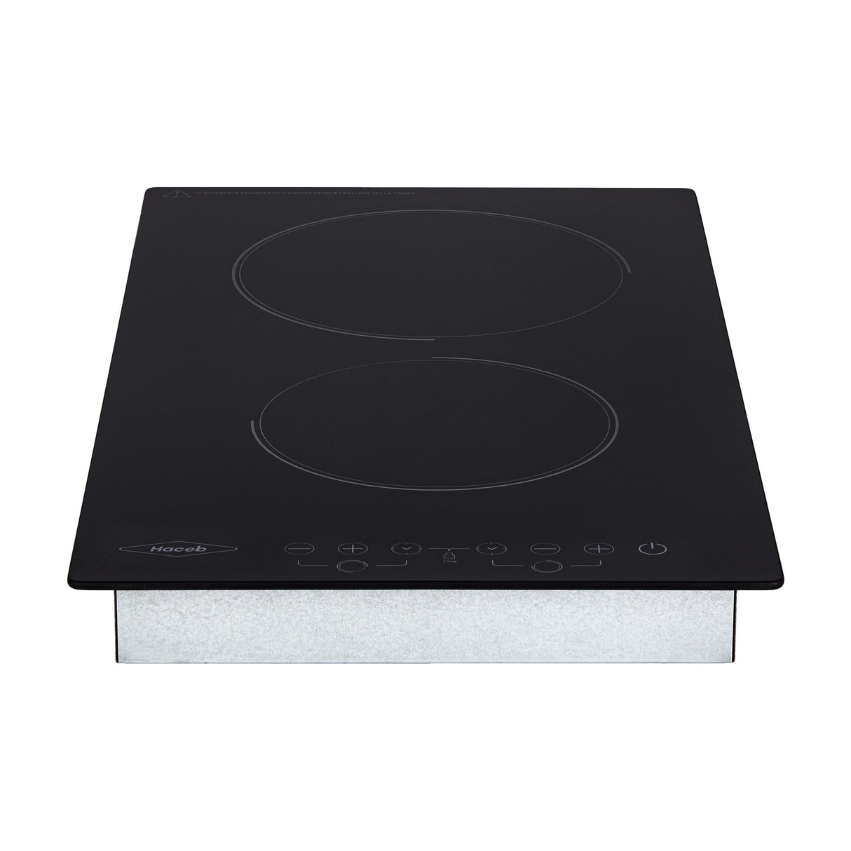 Estufa de Vitrocerámica para Empotrar Haceb Negro 29x52cm 220 Voltios para Electrico con Dos Quemadores y con Pantalla Digital
