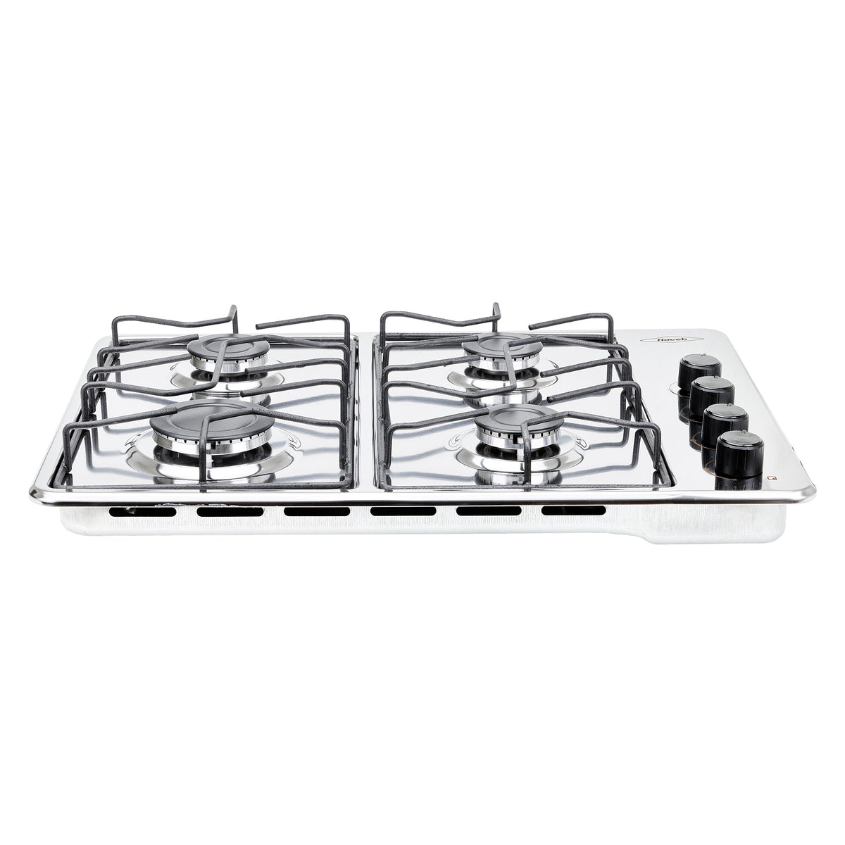 Estufa de Empotrar Haceb Alambrón Inox 60x43cm 110 Voltios para Gas Natural con Cuatro Quemadores