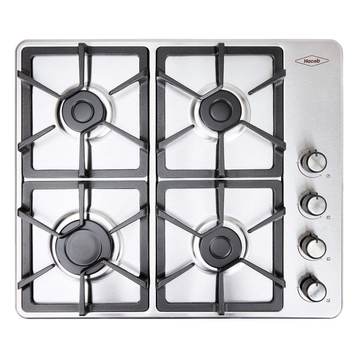 Estufa de Empotrar Haceb Tandoori Hierro Fundido Inox 60x51cm 110 Voltios para Gas Natural con Cuatro Quemadores
