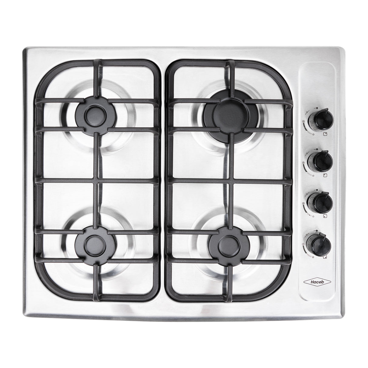Estufa de Empotrar Haceb Tandoori Sesamo Inox 60x51cm 110 Voltios para Gas Natural con Cuatro Quemadores