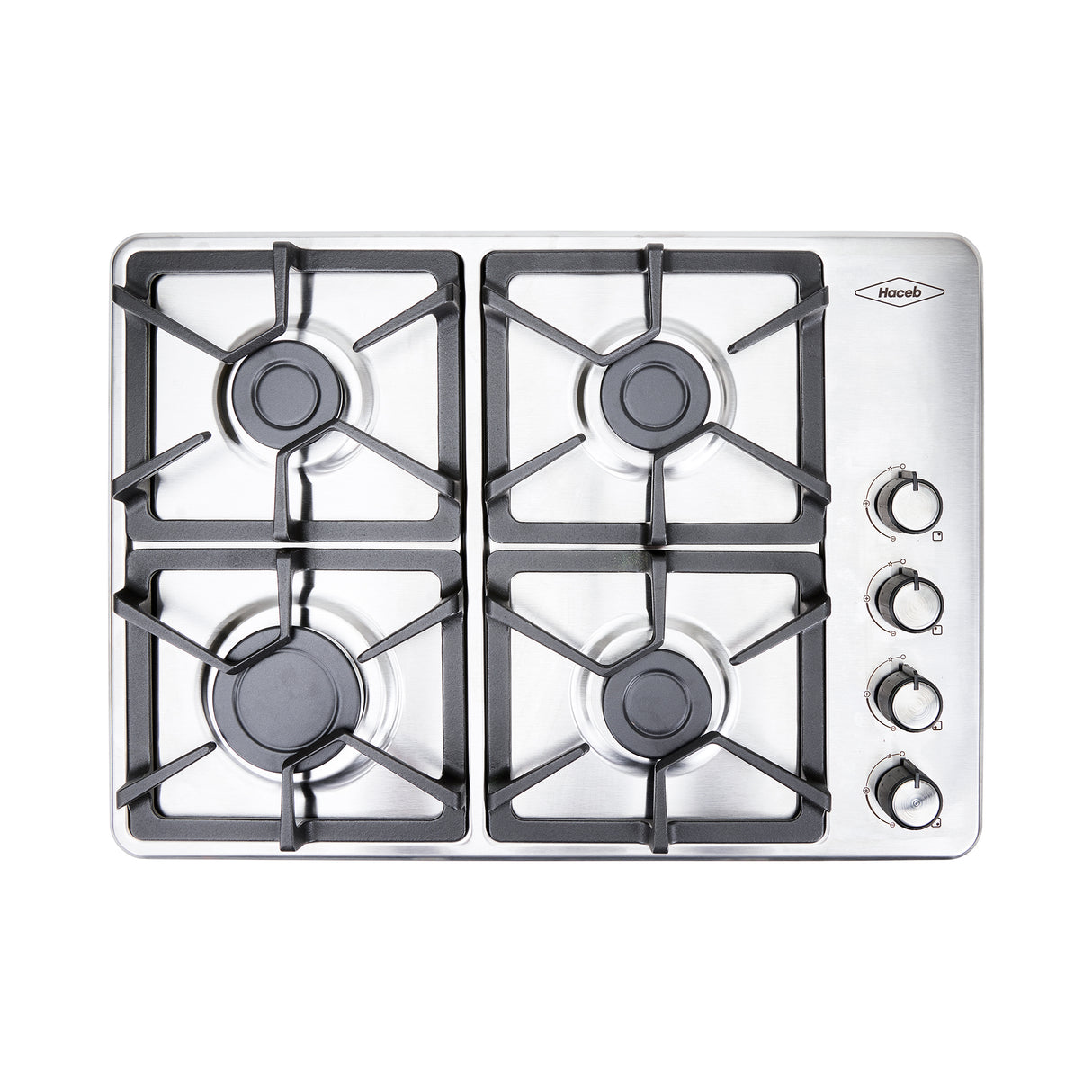 Estufa de Empotrar Haceb Tandoori Hierro Fundido Inox 60x43cm 110 Voltios para Gas Natural con Cuatro Quemadores