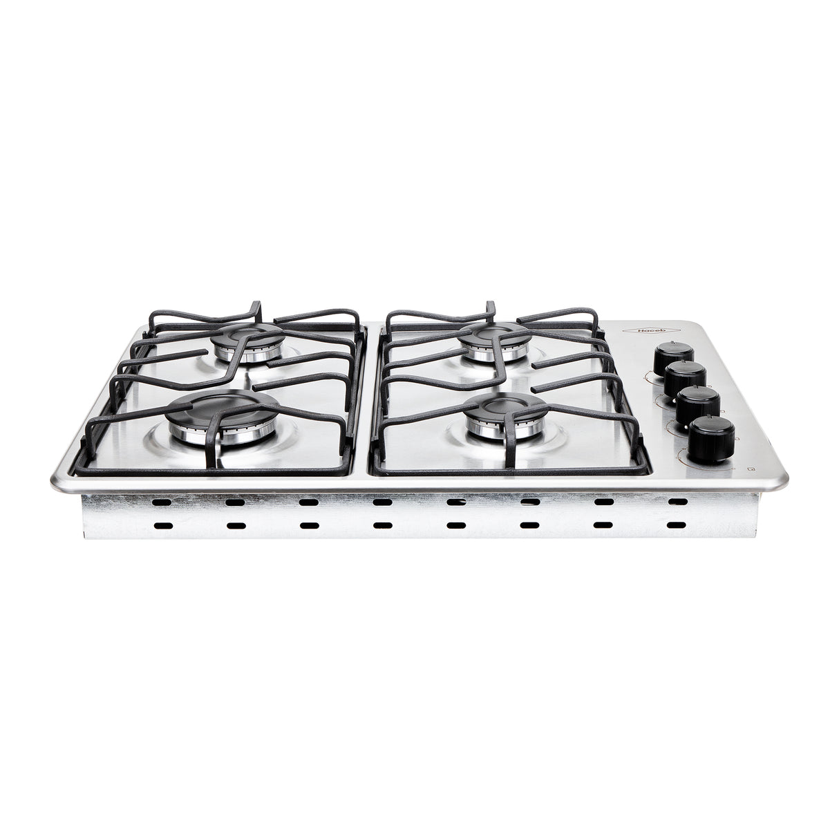 Estufa de Empotrar Haceb Tofu Platina Inox 60x43cm 110 Voltios para Gas Propano con Cuatro Quemadores