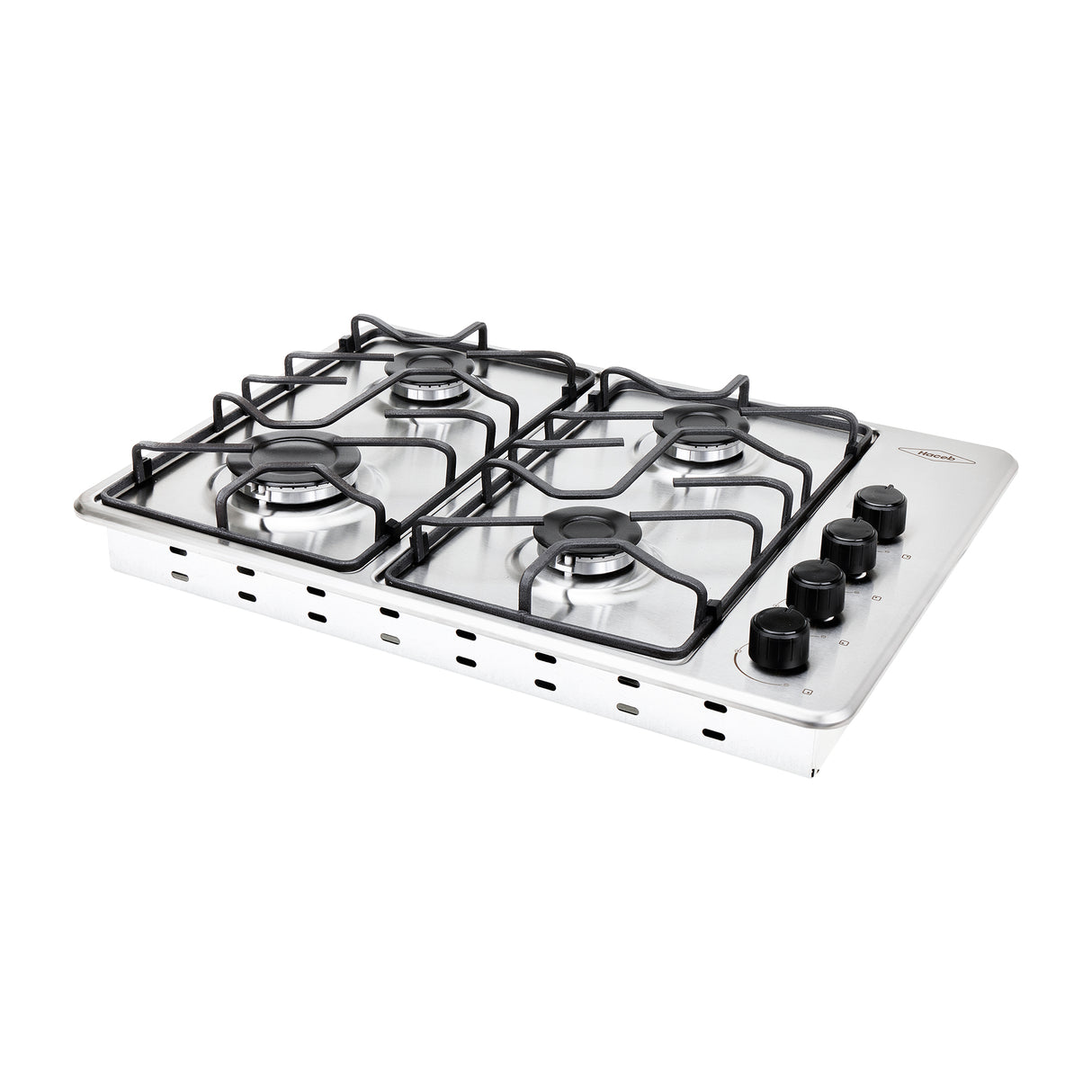 Estufa de Empotrar Haceb Tofu Platina Inox 60x43cm 110 Voltios para Gas Propano con Cuatro Quemadores