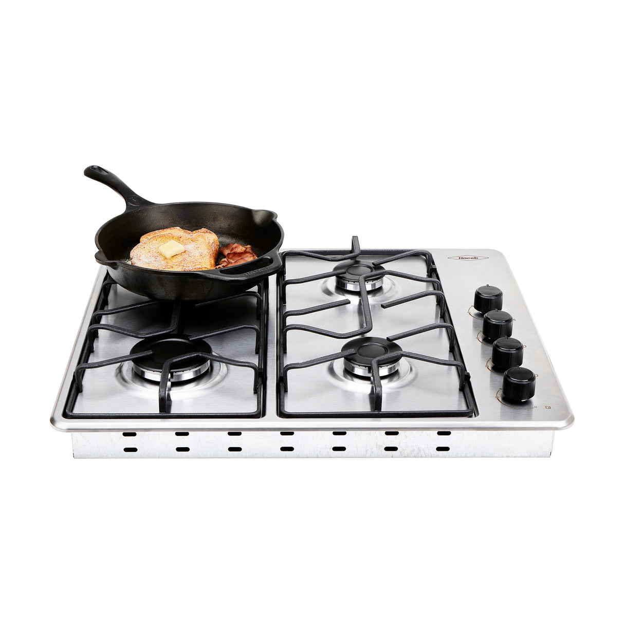 Estufa de Empotrar Haceb Platina Inox 60x51cm 110 Voltios para Gas Propano con Cuatro Quemadores