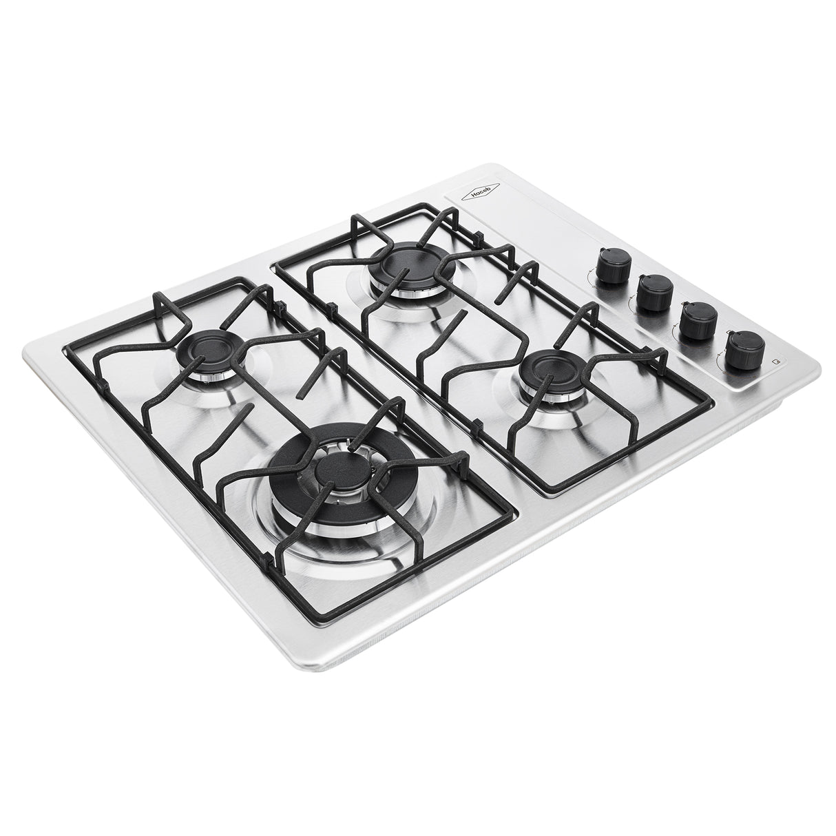 Estufa de Empotrar Haceb Triple Corona Inox 66x54cm 110 Voltios para Gas Natural con Cuatro Quemadores