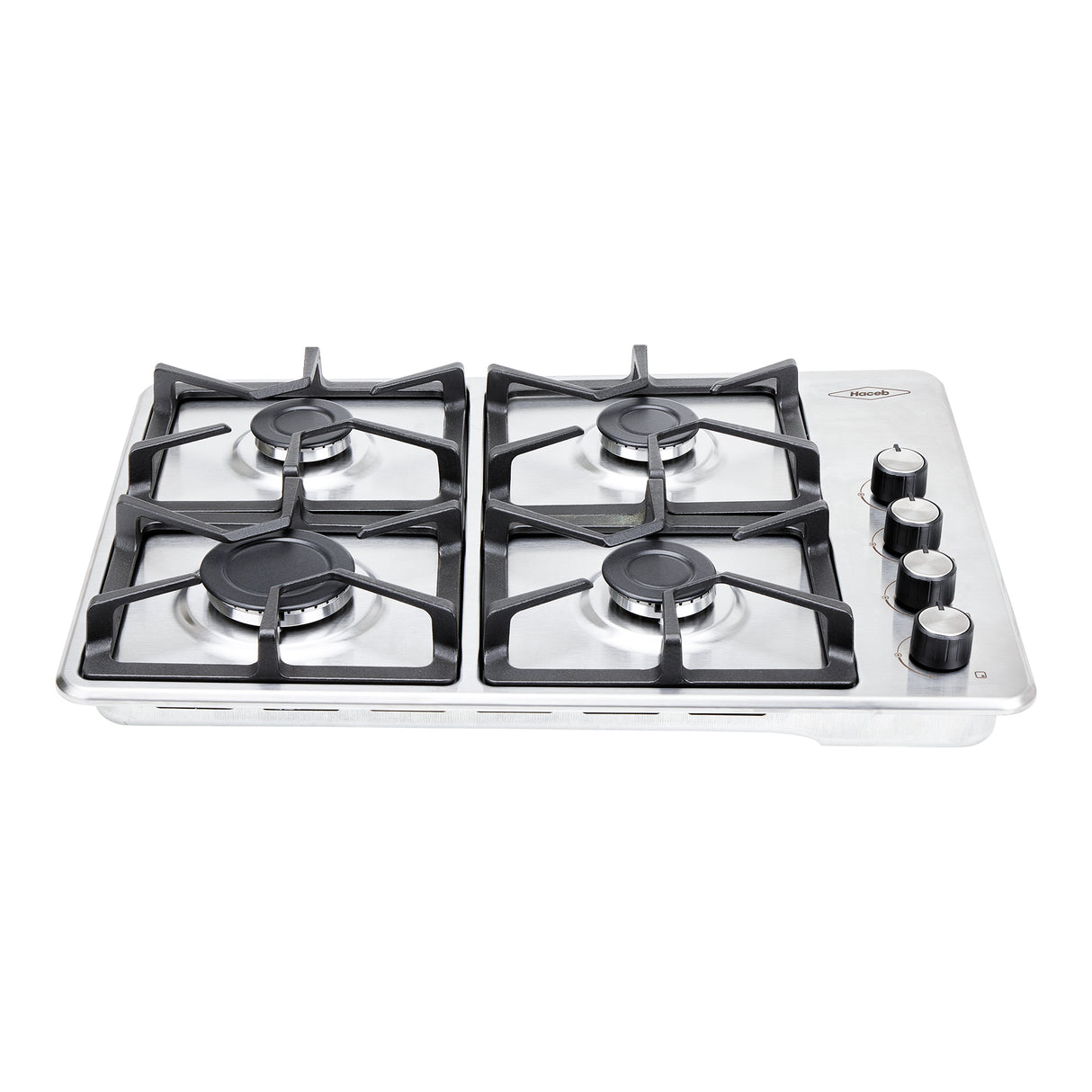 Estufa de Empotrar Haceb Tandoori Hierro Fundido Inox 60x43cm 110 Voltios para Gas Propano con Cuatro Quemadores