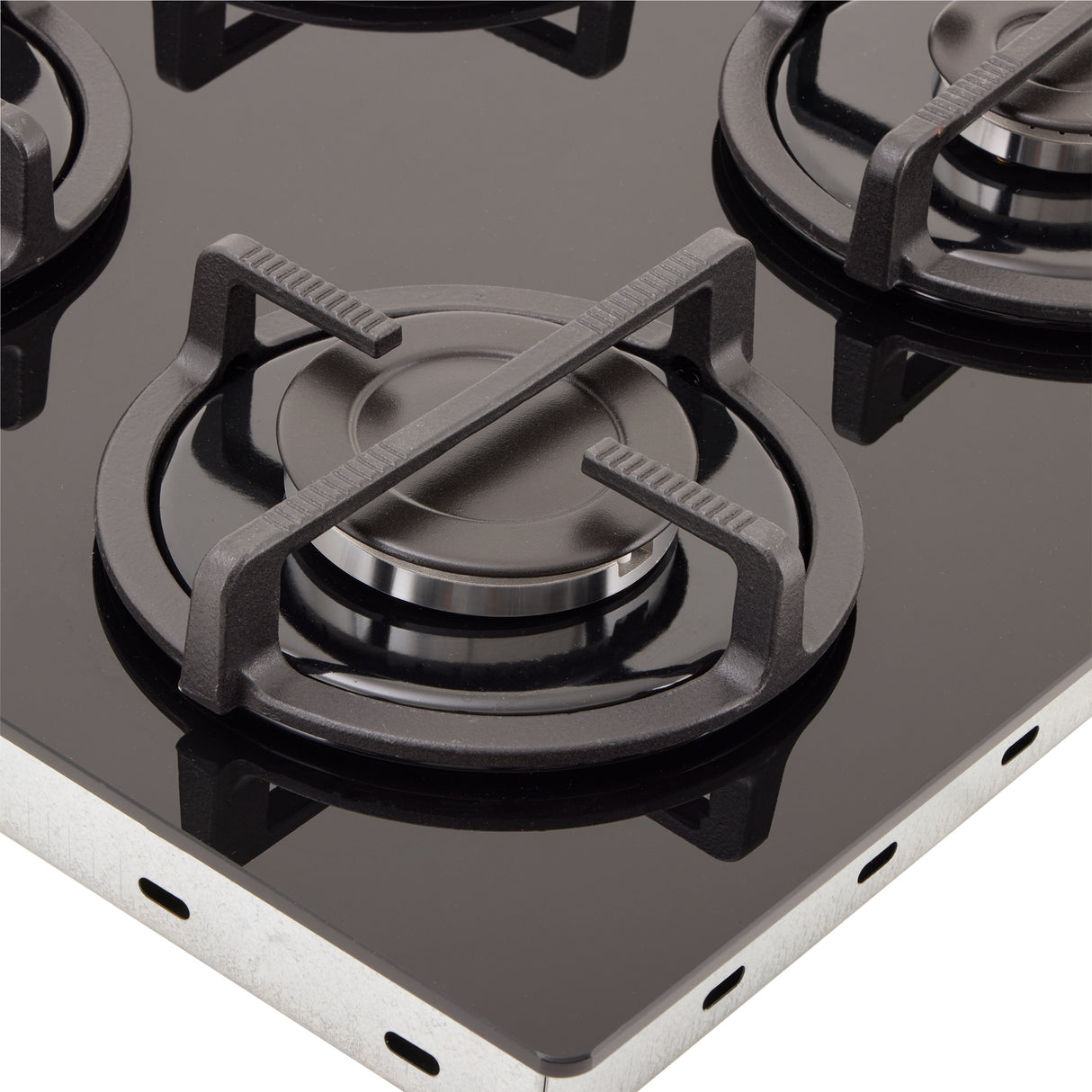 Estufa de Empotrar Haceb Cristal Negro 60x51cm 110 Voltios para Gas Propano con Cuatro Quemadores