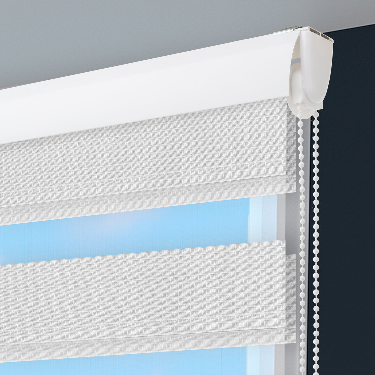 Cortina Roller Duo Elegance Blanco 170x170cm Enrollable de Rayas Apertura Vertical y con Sistema Propio