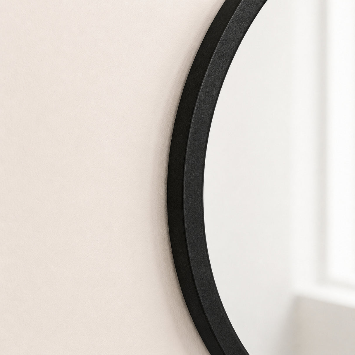 Espejo de Pared Led Negro 80x80cm Redondo Luz Cálida con Marco En Madera