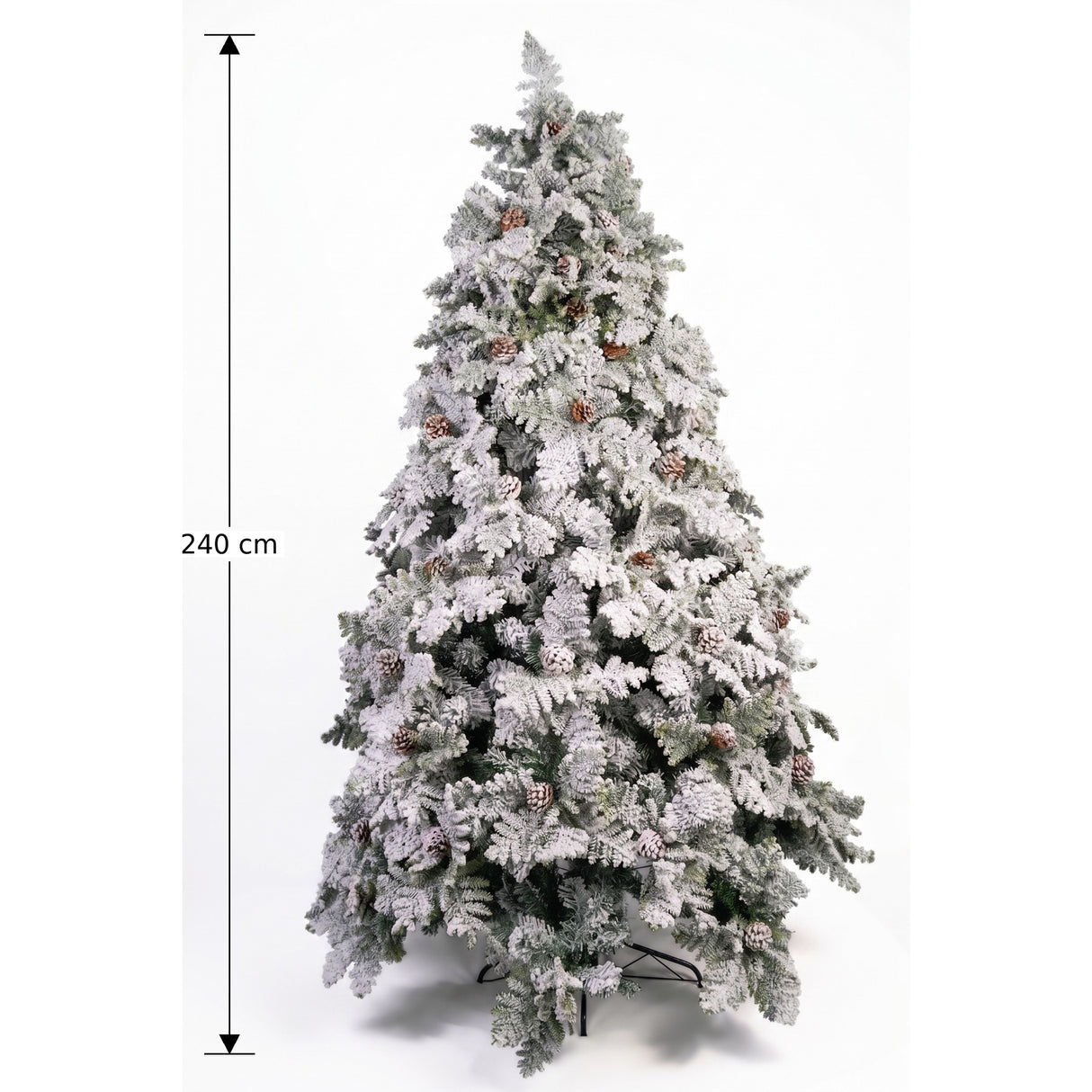 Árbol de Navidad Flores Nieve Verde y Blanco 135x240cm de Piso