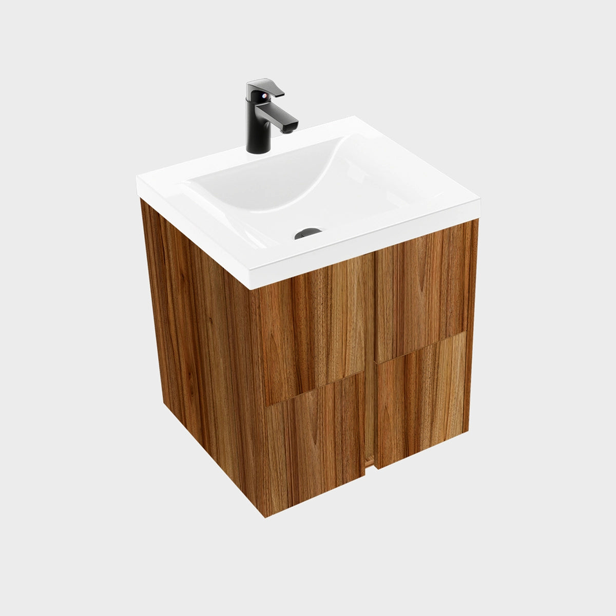 Kit Mueble con Lavamanos Siena Gracia Sikuani y Blanco 46.8x42.4cm Individual con Un Cajón
