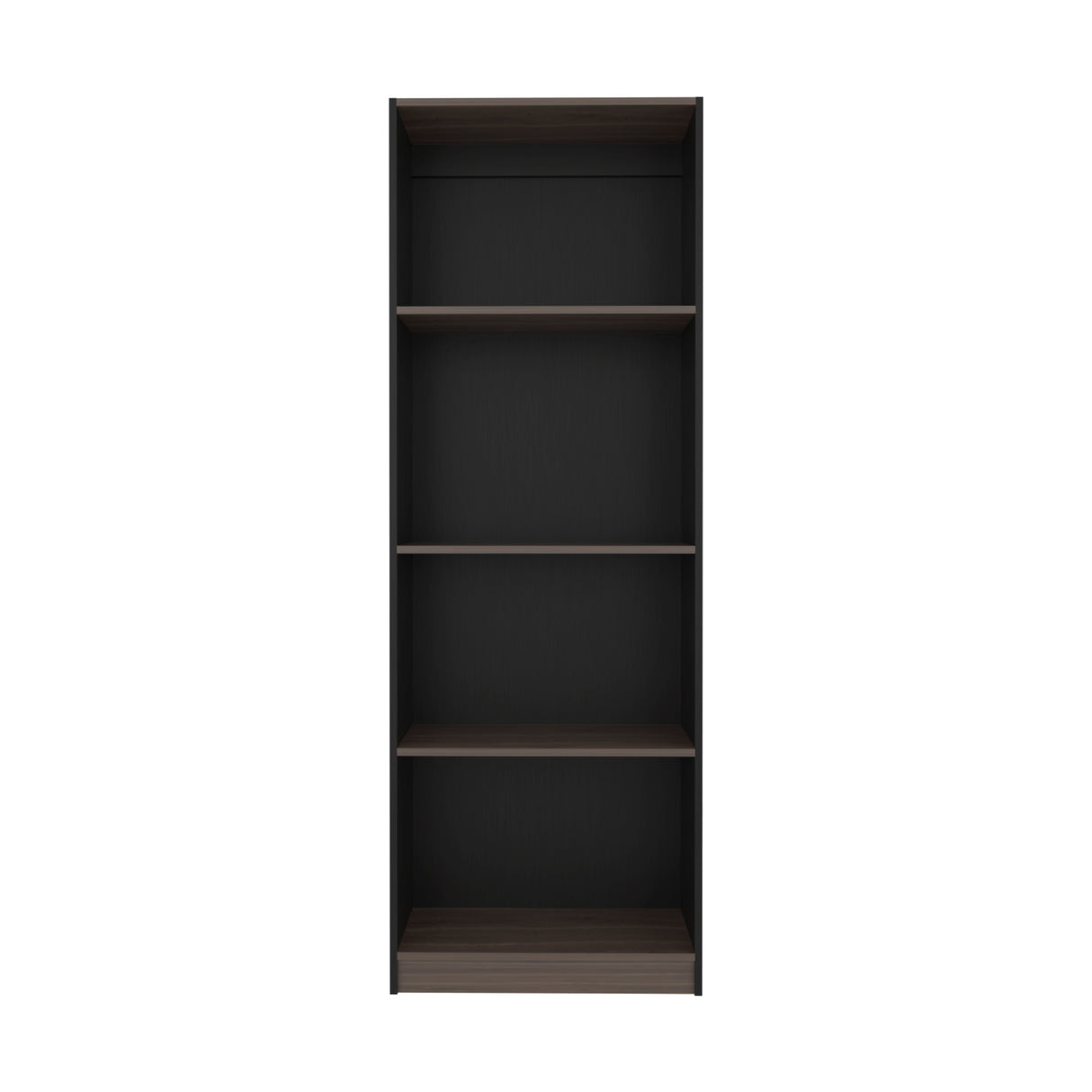 Estante Home E1 Wengue y Milan 62.8x180.6cm Rectangular con Cuatro Compartimientos y con Tres Entrepaños