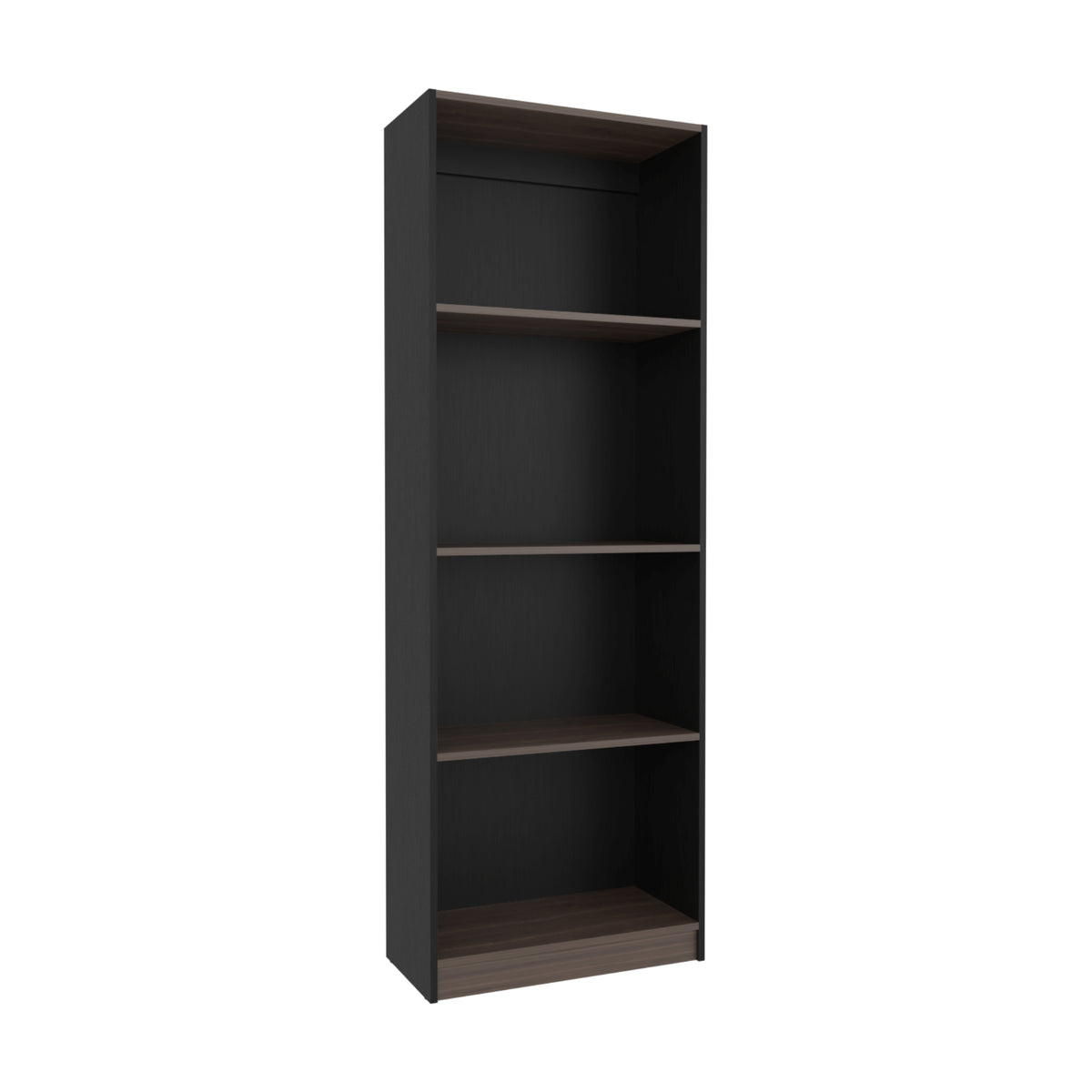 Estante Home E1 Wengue y Milan 62.8x180.6cm Rectangular con Cuatro Compartimientos y con Tres Entrepaños