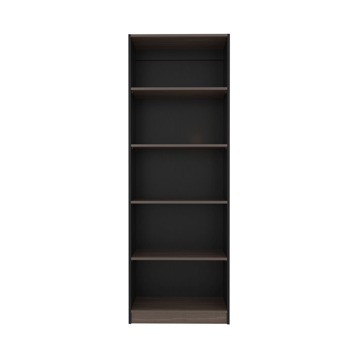 Estante Home E3 Wengue y Milan 62.8x180.6cm Rectangular con Cinco Compartimientos y con Cuatro Entrepaños