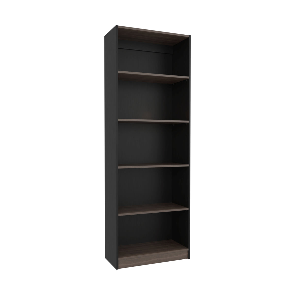 Estante Home E3 Wengue y Milan 62.8x180.6cm Rectangular con Cinco Compartimientos y con Cuatro Entrepaños
