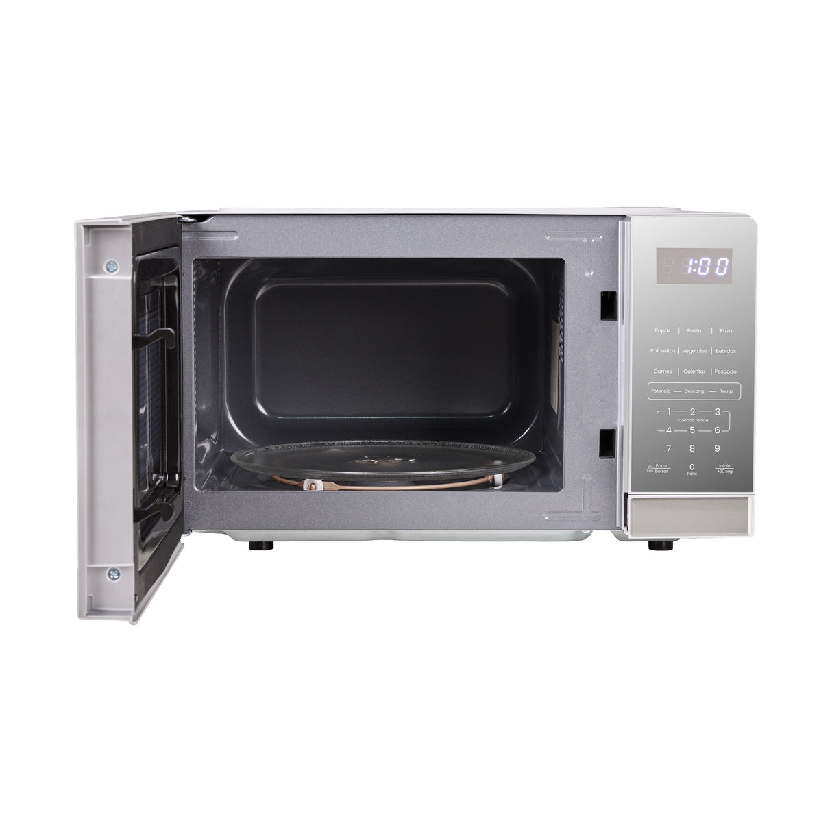 Horno Microondas Haceb Tipo Push Inox 46x26cm de 20 Litros 120 Voltios con Ocho Funciones Preconfiguradas
