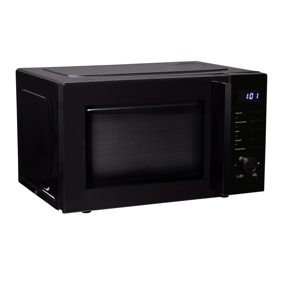 Horno Microondas Haceb de Perilla Negro 54x29cm de 25 Litros 120 Voltios con Ocho Funciones Preconfiguradas