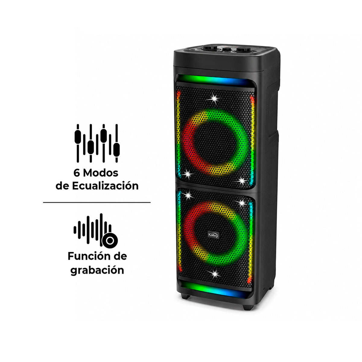 Torre de Sonido Kalley Negro Mate 37.4x100.1cm con Control Remoto