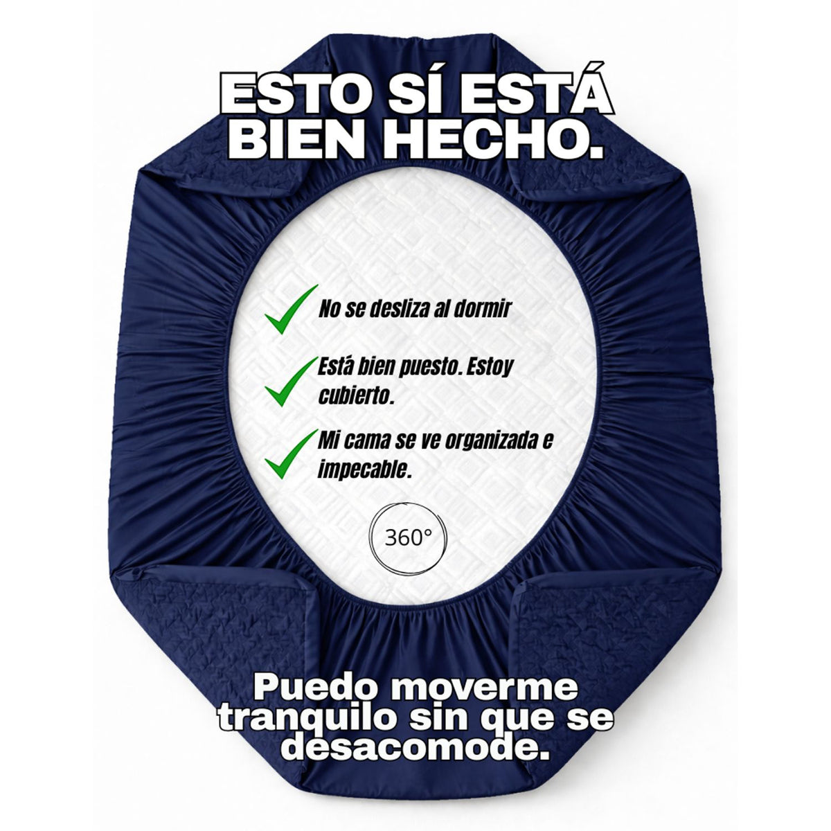 Combo Protector de Colchón y de Almohada Acolchado Azul para Colchón Sencillo 100 X 190 Cm