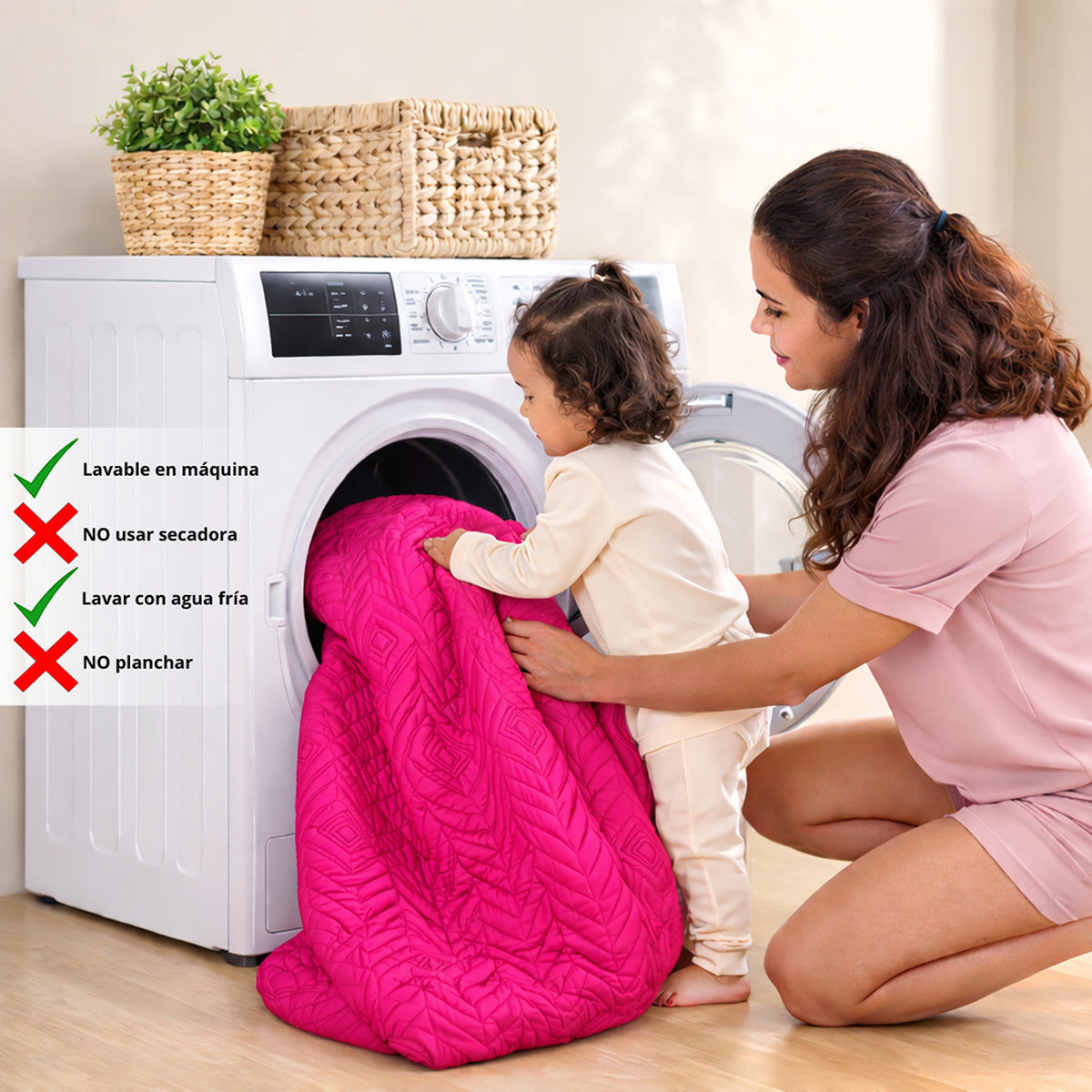 Protector de Colchón Semiantifluido Fucsia para Colchón Semidoble 120 X 190 Cm Semi-Antifluido