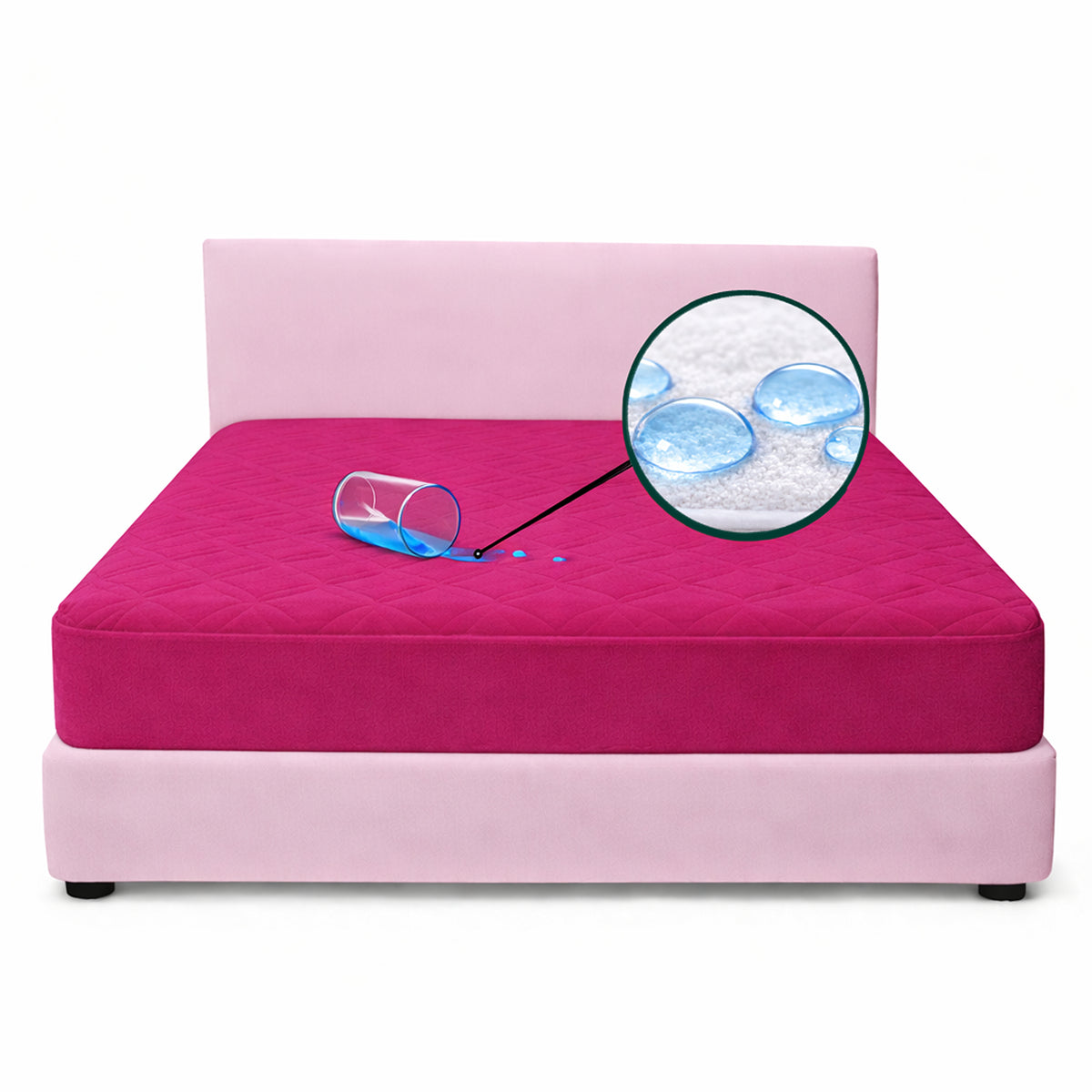 Protector de Colchón Semiantifluido Fucsia para Colchón Queen 160 X 190 Cm Semi-Antifluido