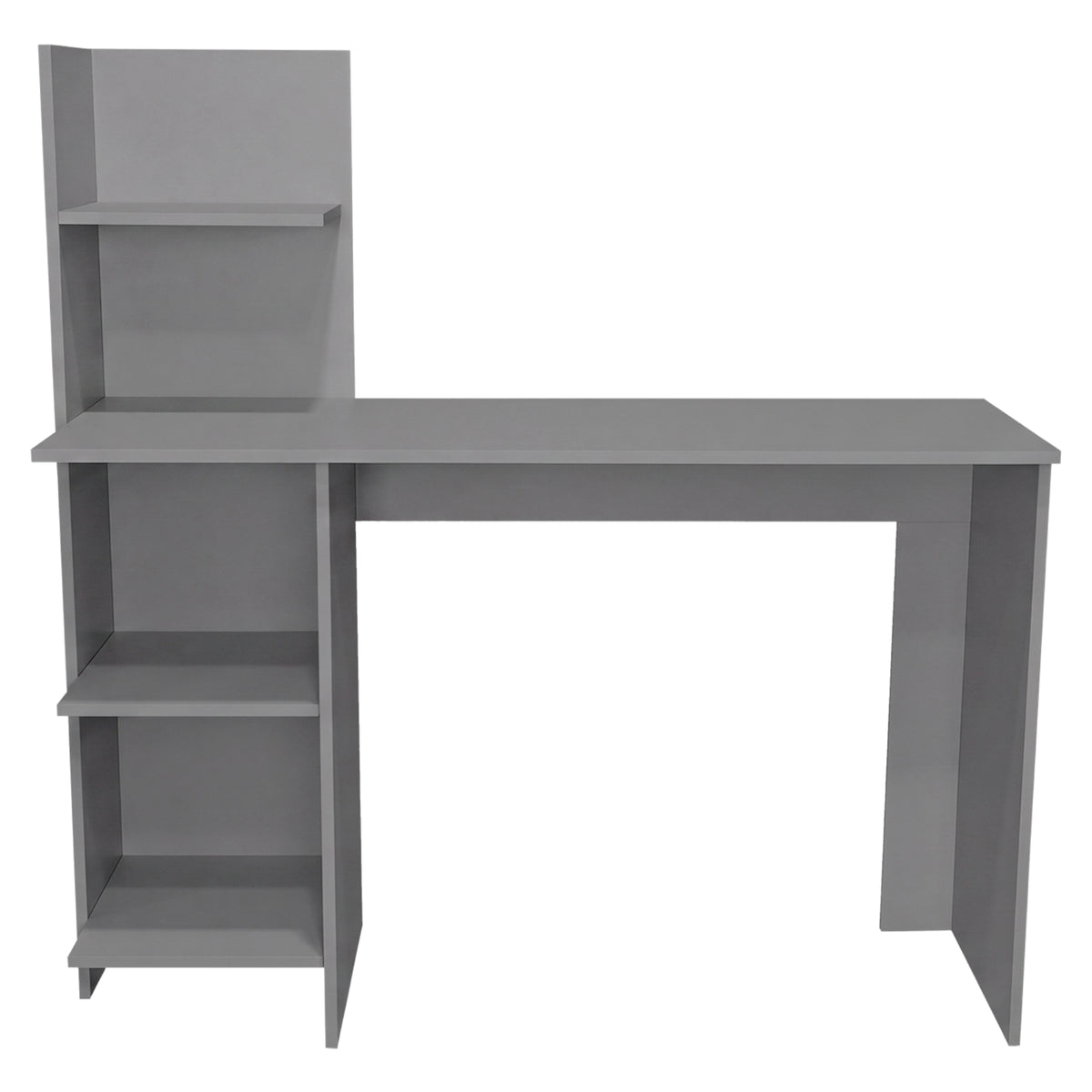 Escritorio Vilna Gris 120x120.6cm con Organizador de Libros sin Cajones