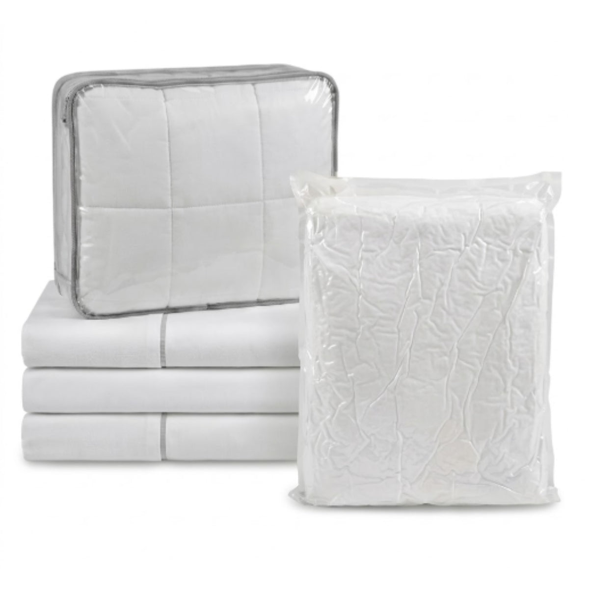Combo Protector de Colchón y de Almohada Blanco 120x190cm Antifluido 200 Hilos Acolchado para Colchón Semidoble 120 X 190 Cm