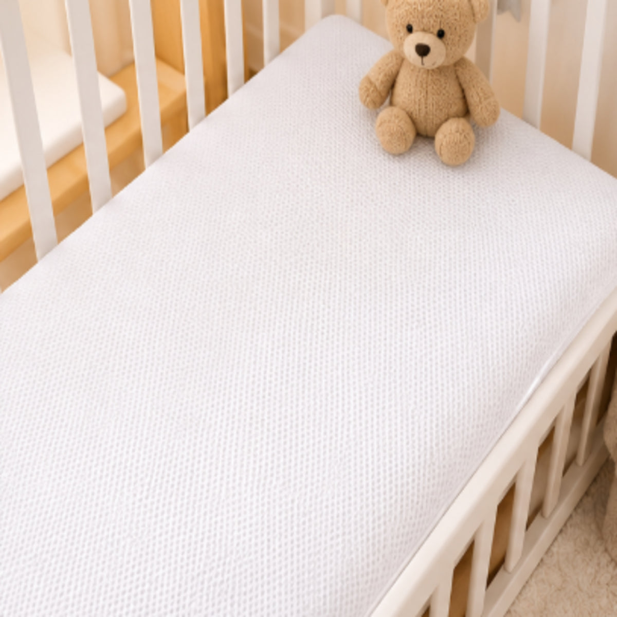 Protector de Colchón 3D Blanco 70x130cm Impermeable 200 Hilos para Colchón Infantil 70 X 130 Cm