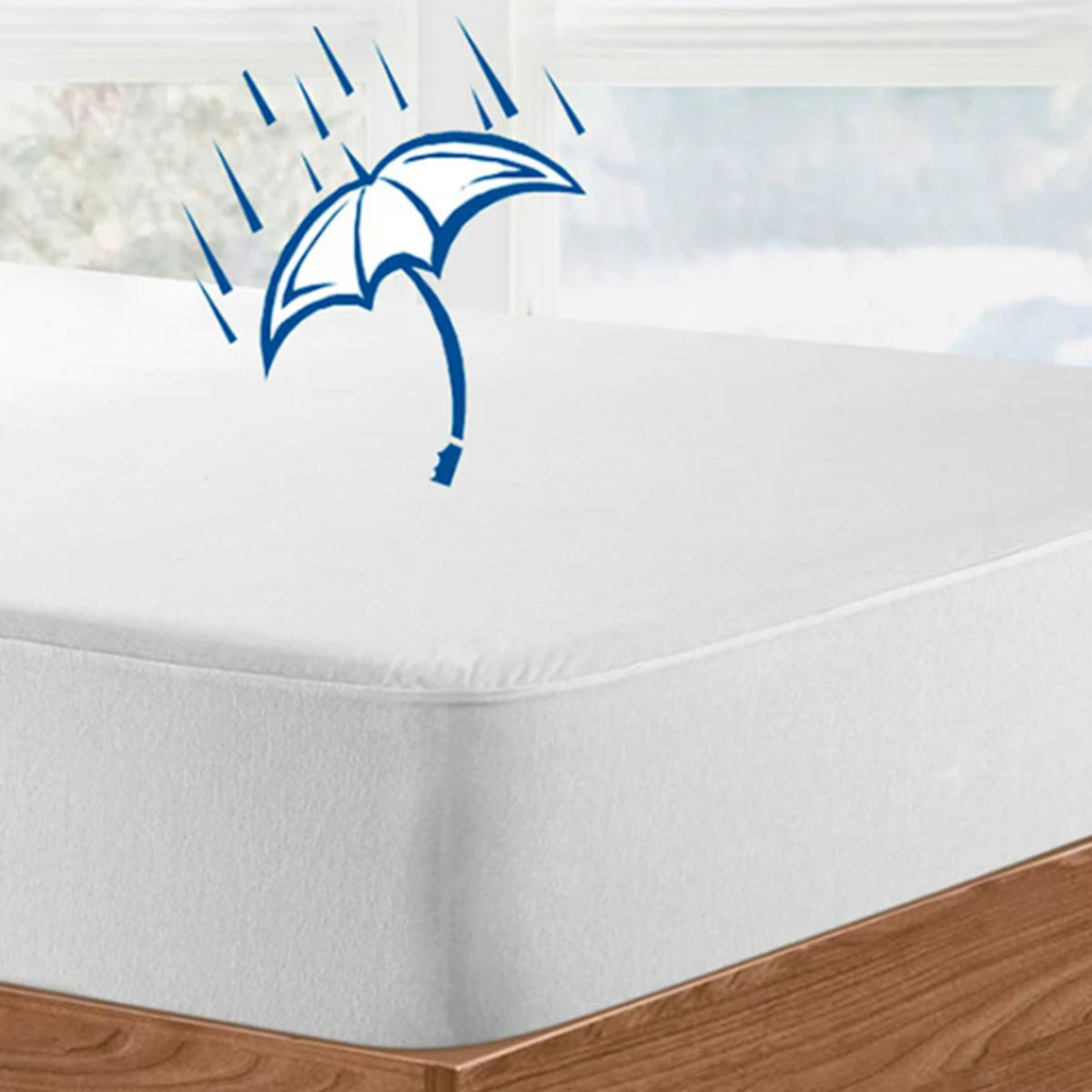 Protector de Colchón Jersey Blanco 120x190cm Impermeable 200 Hilos para Colchón Semidoble 120 X 190 Cm