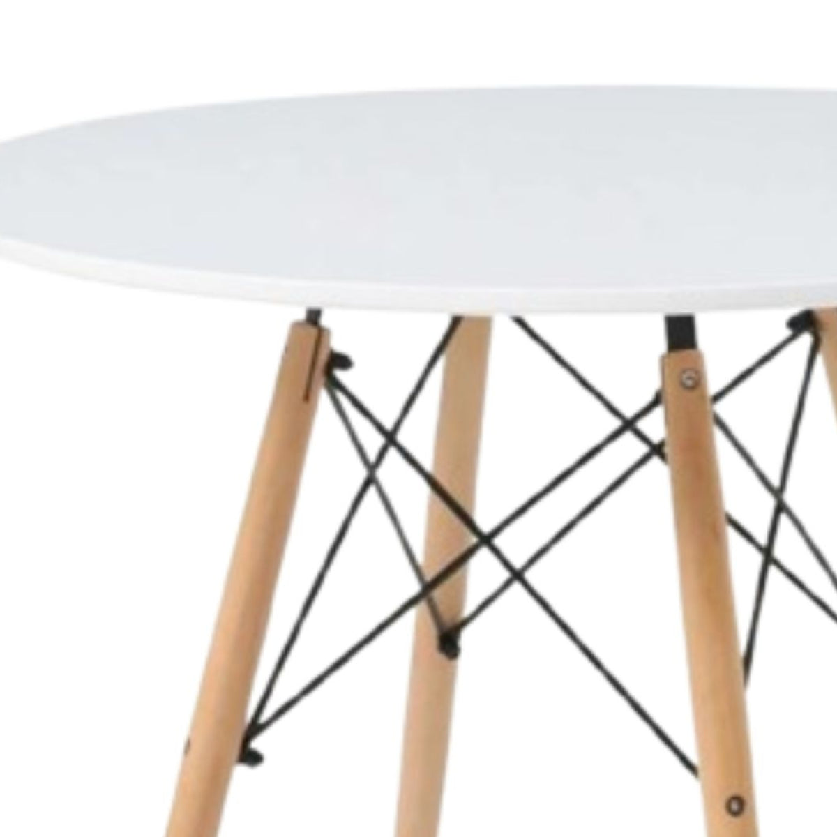 Mesa de Comedor Eames Blanco 80x75cm Circular de Cuatro Puestos sin Sillas