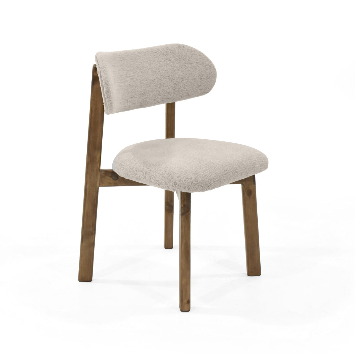 Juego de comedor Maine Blanco y Beige 120x77cm Circular de Cuatro Puestos con Cuatro Sillas