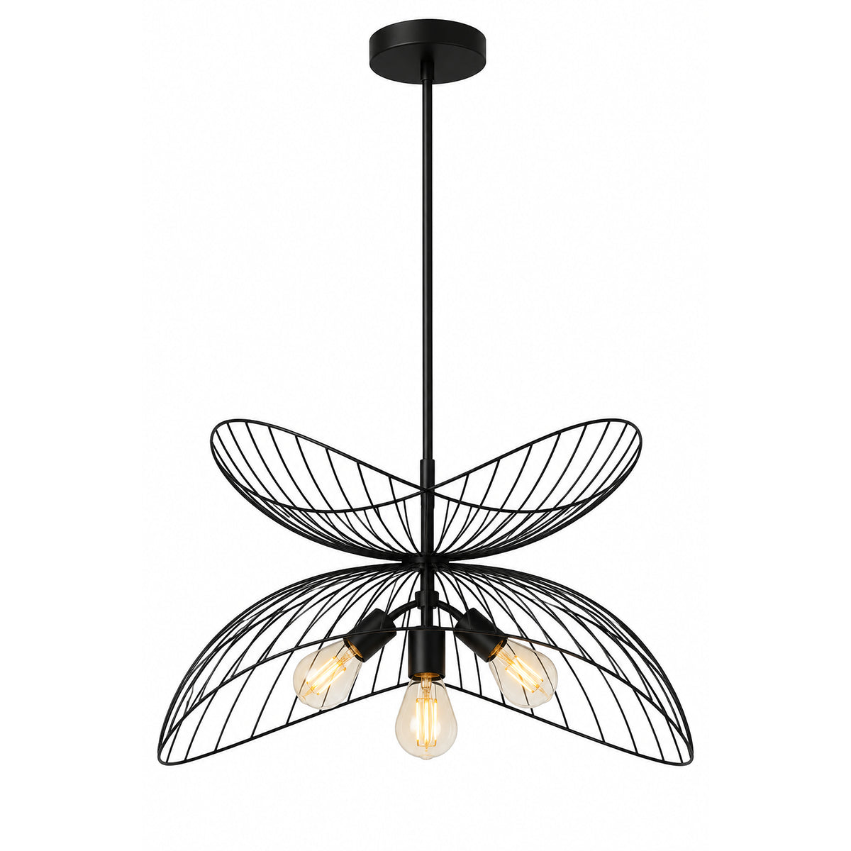 Lámpara de Techo Essor Negro 60x45cm de Tres Luces Ajustable de Luz Cálida con Bombillo LED