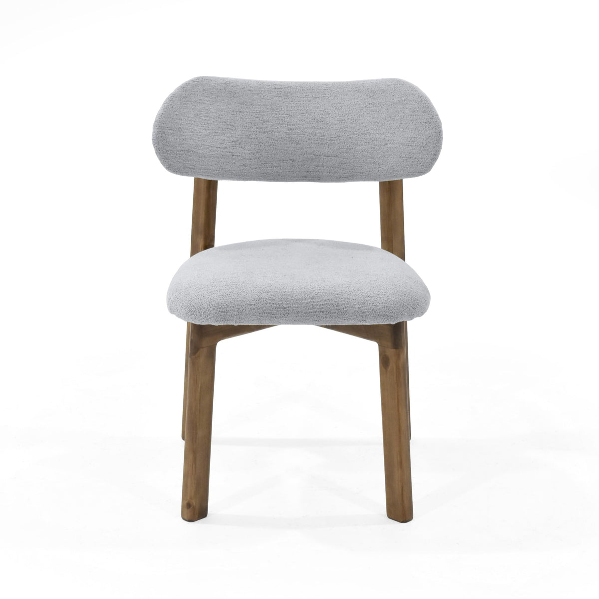 Silla de Comedor Saudi Plata y Matiz Caoba 58x82cm de Asiento Ovalado con Espaldar y sin Apoya Brazos