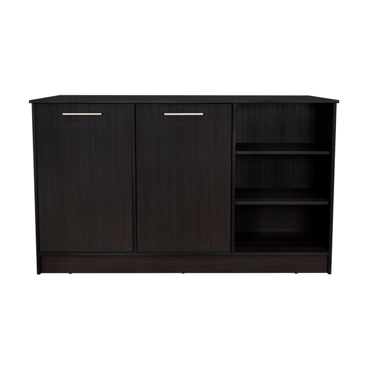 Isla de Cocina Ginger Wengue 150x90.6cm Con Seis Compartimientos
