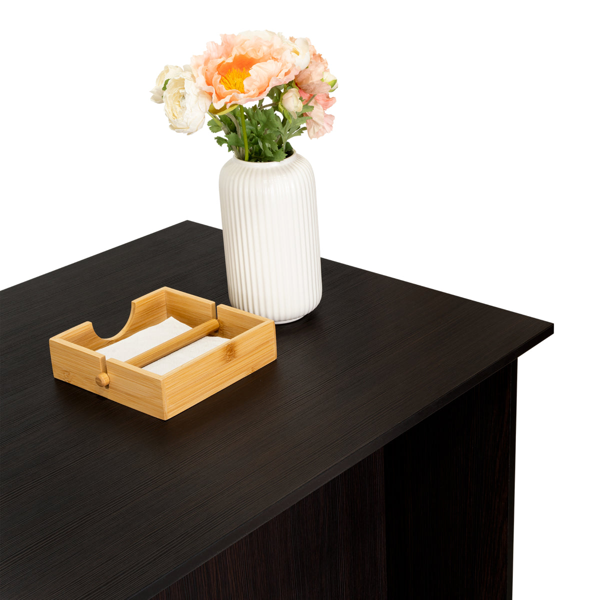 Isla de Cocina Ginger Wengue 150x90.6cm Con Seis Compartimientos