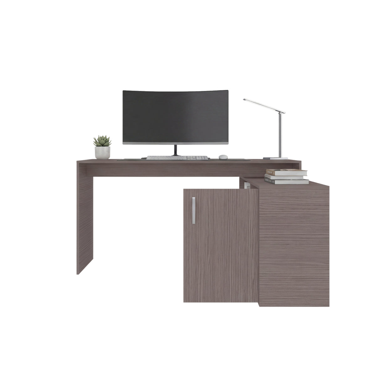 Escritorio en L Axis Positano 151x76.5cm sin Cajones y con Organizador de Libros