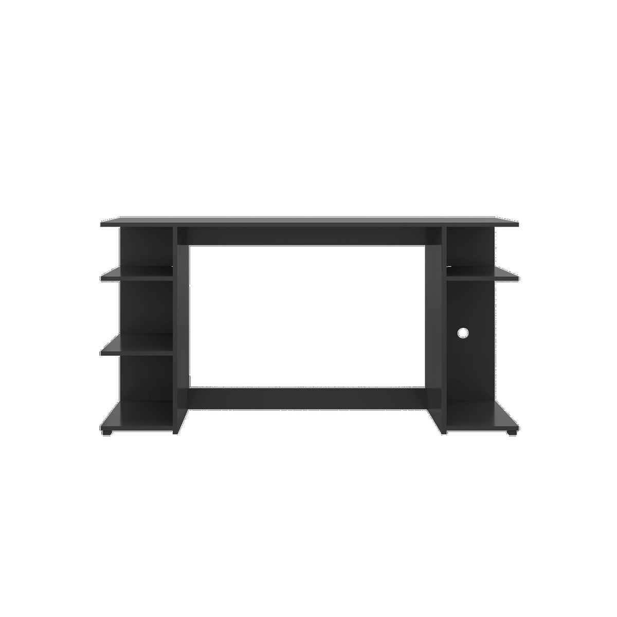 Escritorio gamer negro con repisas laterales en MDP 130x60 cm