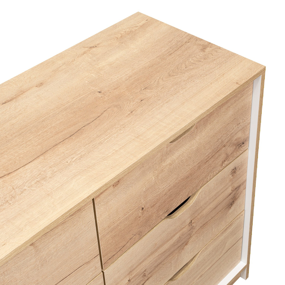 Cajonera Basilea Duna y Blanco 107.1x77.6cm de 3 Hileras con 4 Cajones