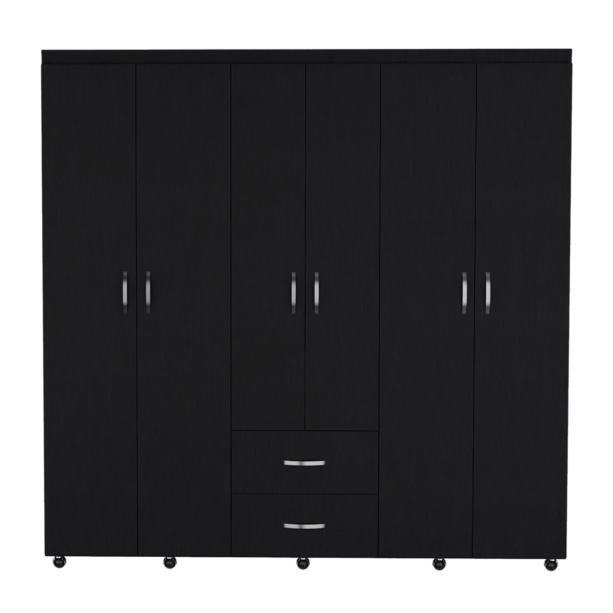 Closet Barilo Wengue 200x200cm con Seis Puertas y con Cuatro Entrepaños