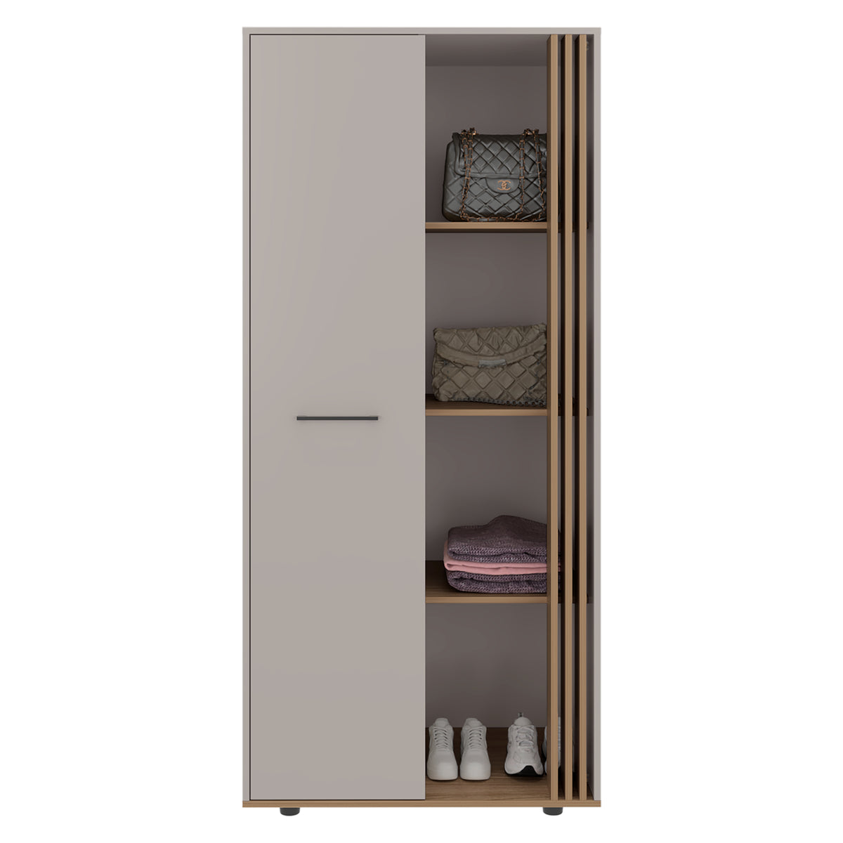Closet Vance Fresno Europeo y Capri 80x178cm con Una Puertas y con Cuatro Entrepaños