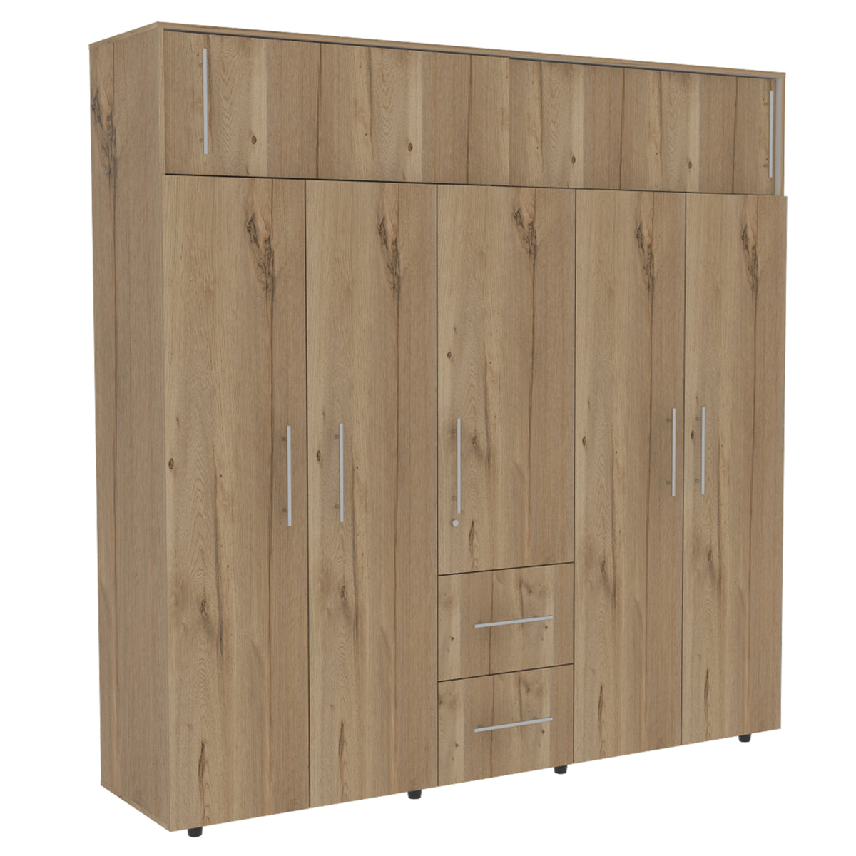 Closet Bigaf Duna y Blanco 200x204cm con Siete Puertas y con Cinco Entrepaños