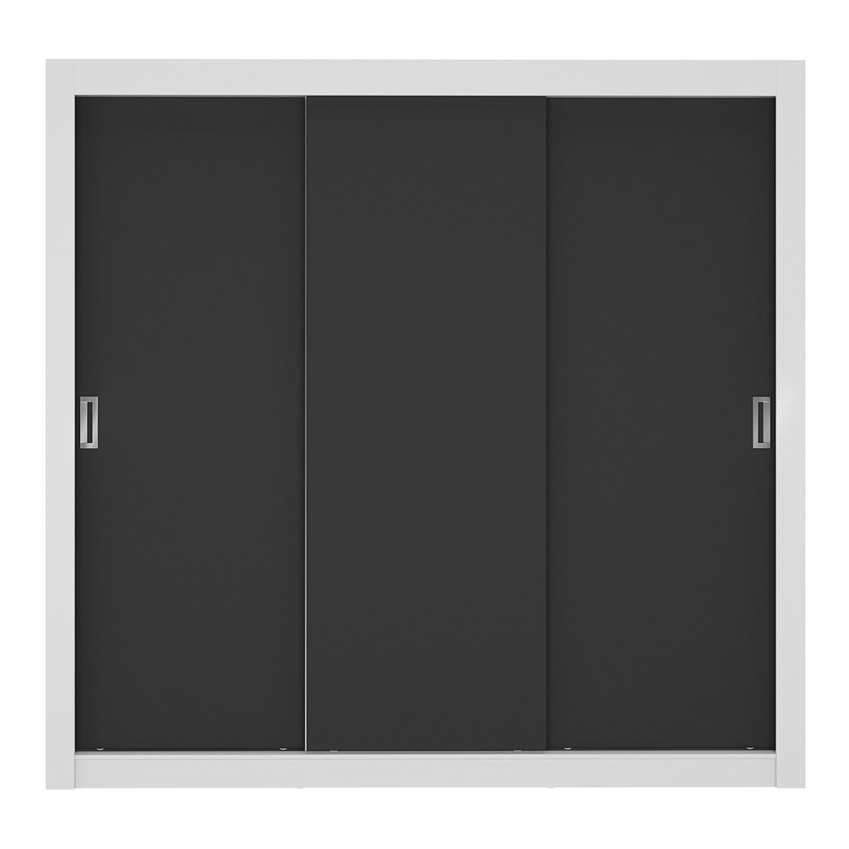 Closet Blanco y Negro 170x205cm con Tres Puertas y con Siete Entrepaños