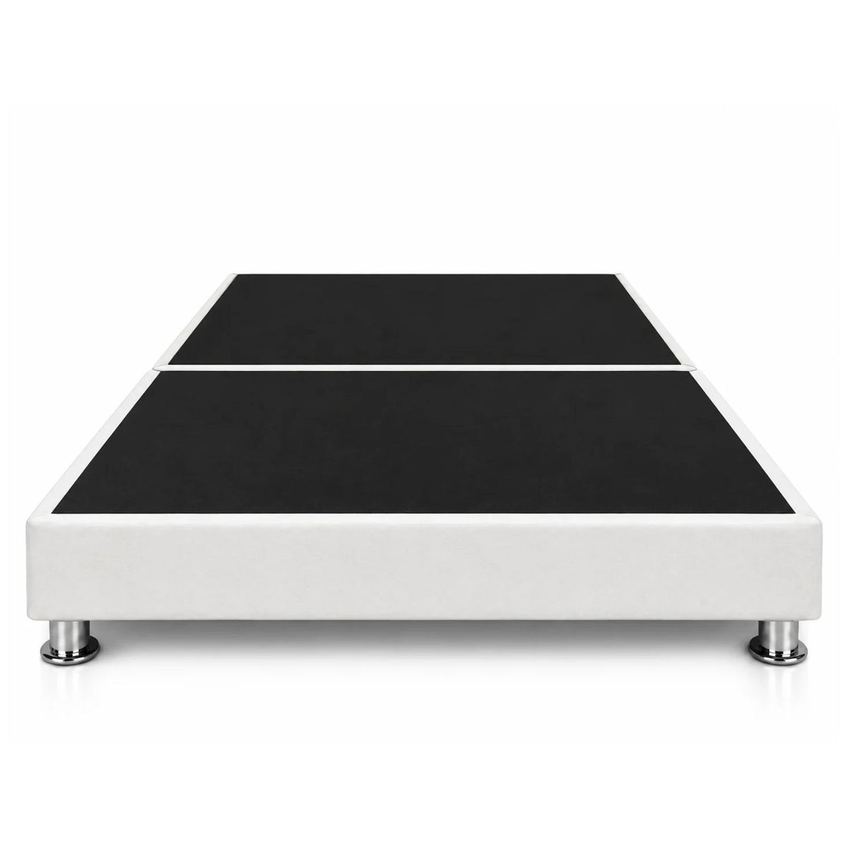 Base Cama Dividida Sommier Microfibra Blanco 160x190cm para Colchón Queen sin Cabecero y con Patas