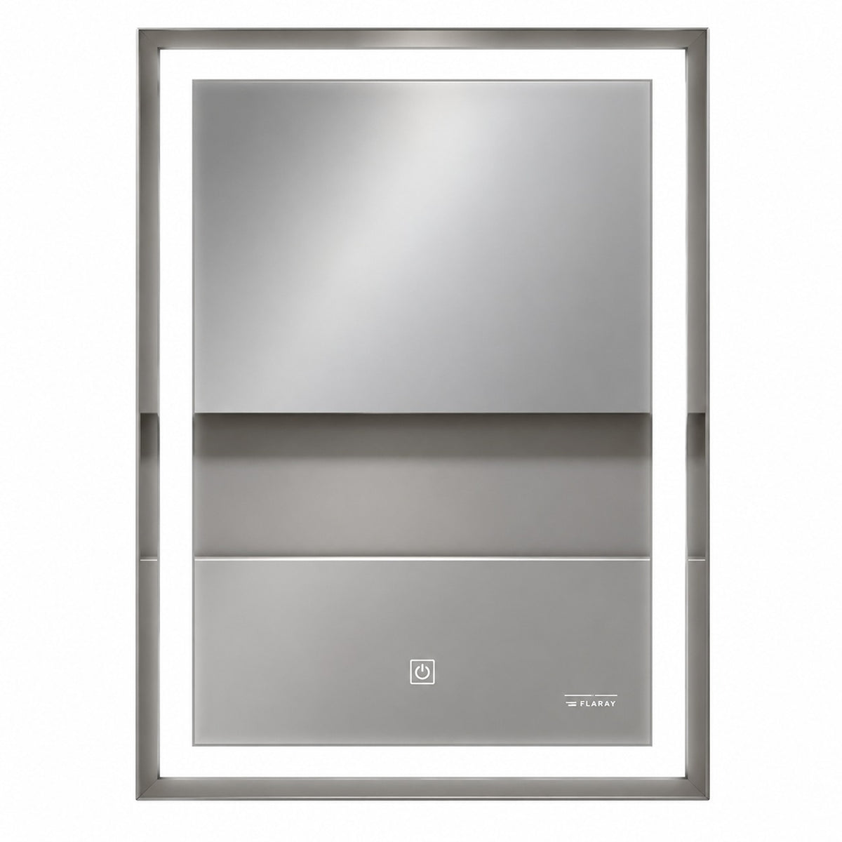 Espejo de baño LED plateado rectangular 70x50 cm con control táctil
