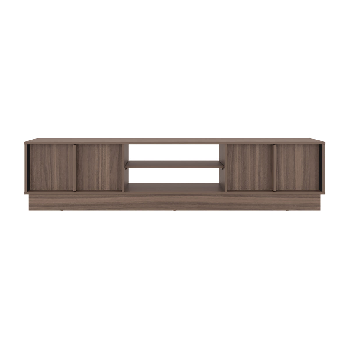 Rack de TV Caoba Avellana y Wengue 180x42.1cm para TV Hasta 75" Pulgadas con Dos Compatimientos