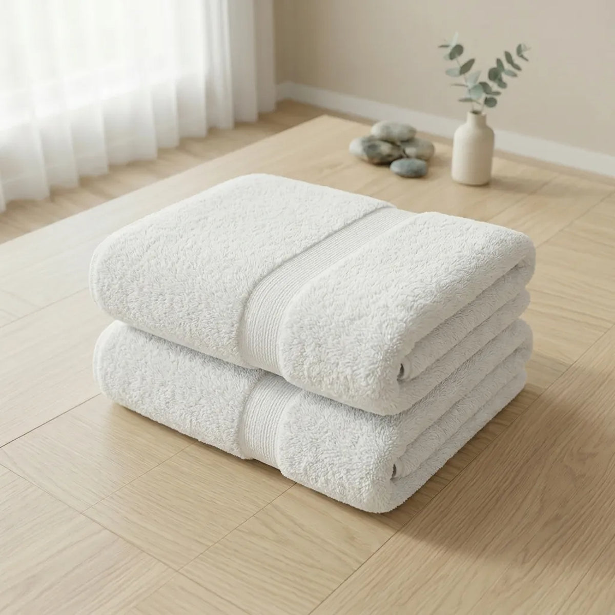 Toalla de manos blanca Elegant 40x70 cm en algodón 100 400 gsm