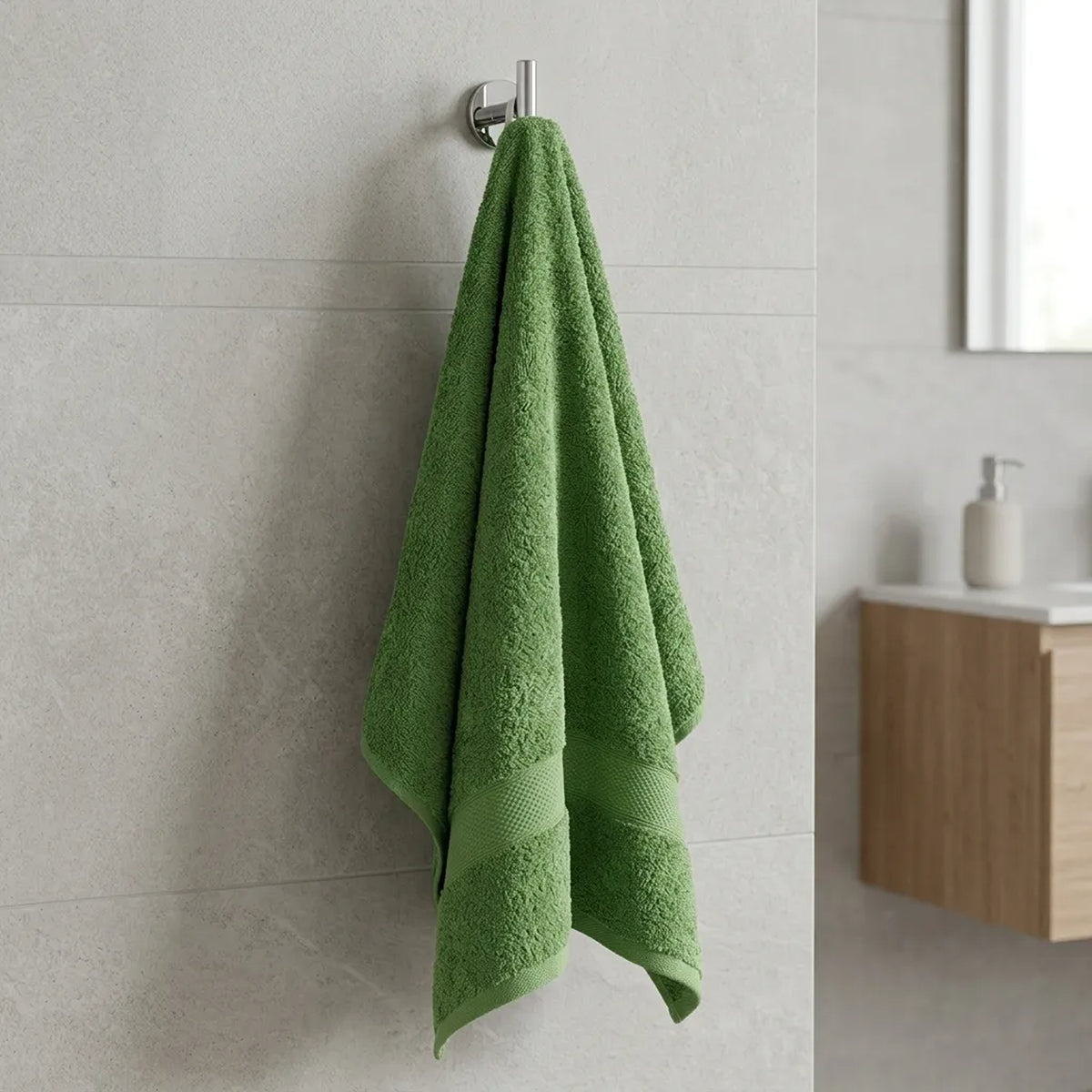 Toalla de manos verde limón Elegant 40x70 cm en algodón 400 gsm