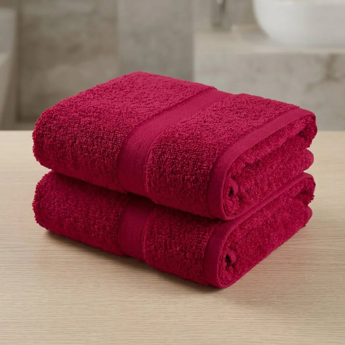 Toalla de manos roja Elegant 50x100 cm en algodón 400 gsm
